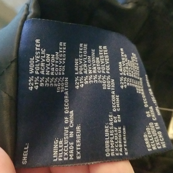 NWOT RL Chaps Men's Wool Black Pea Coat SZ XXL - Picture 6 of 11